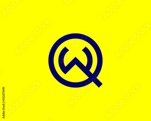 WQ QW letter logo design vector template photo
