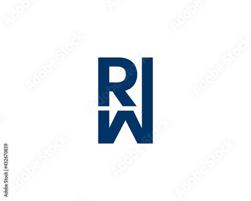 WR RW letter logo design vector template