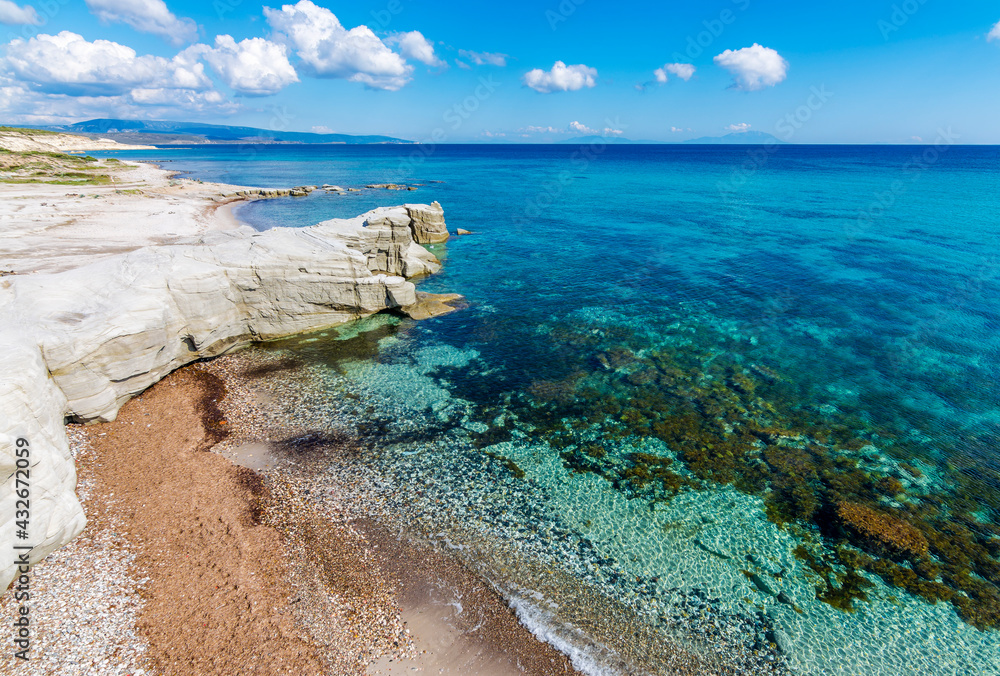 Fototapeta premium Deliklikoy Bay view in Alacati Town of Turkey