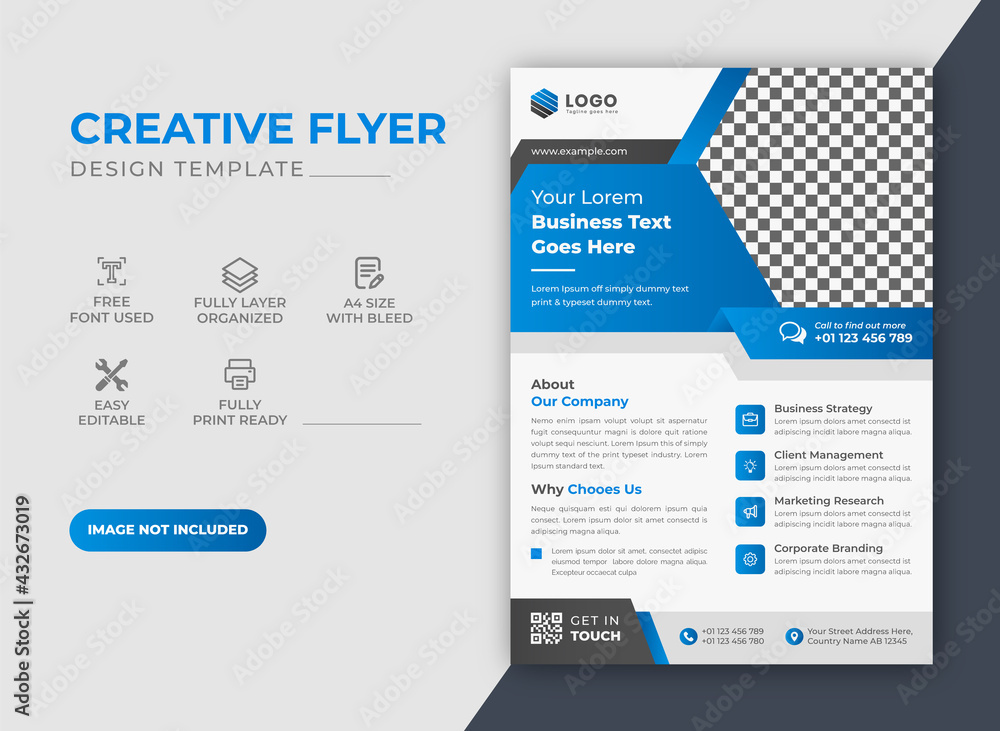 Blue Color Color scheme Creative Modern Corporate Business Flyer Design Template
