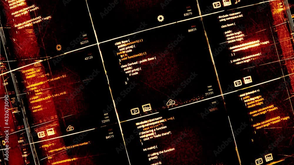 Abstract visualization of AI software development, seamless loop ...