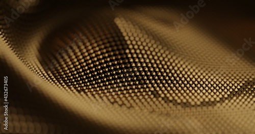 Abstract Particle drapery luxury gold 3d illustration background