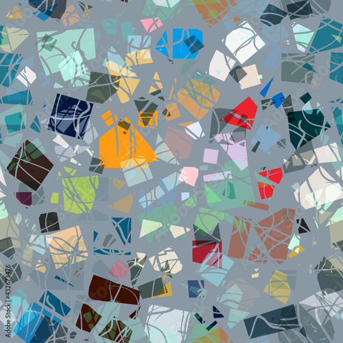 Seamless terrazzo pattern. Vector repeating background inspired by terrazzo or granite textures