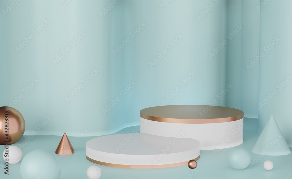 Premium minimal podium studio background for product display. Abstract Background Scene 3d Render for product advertise.