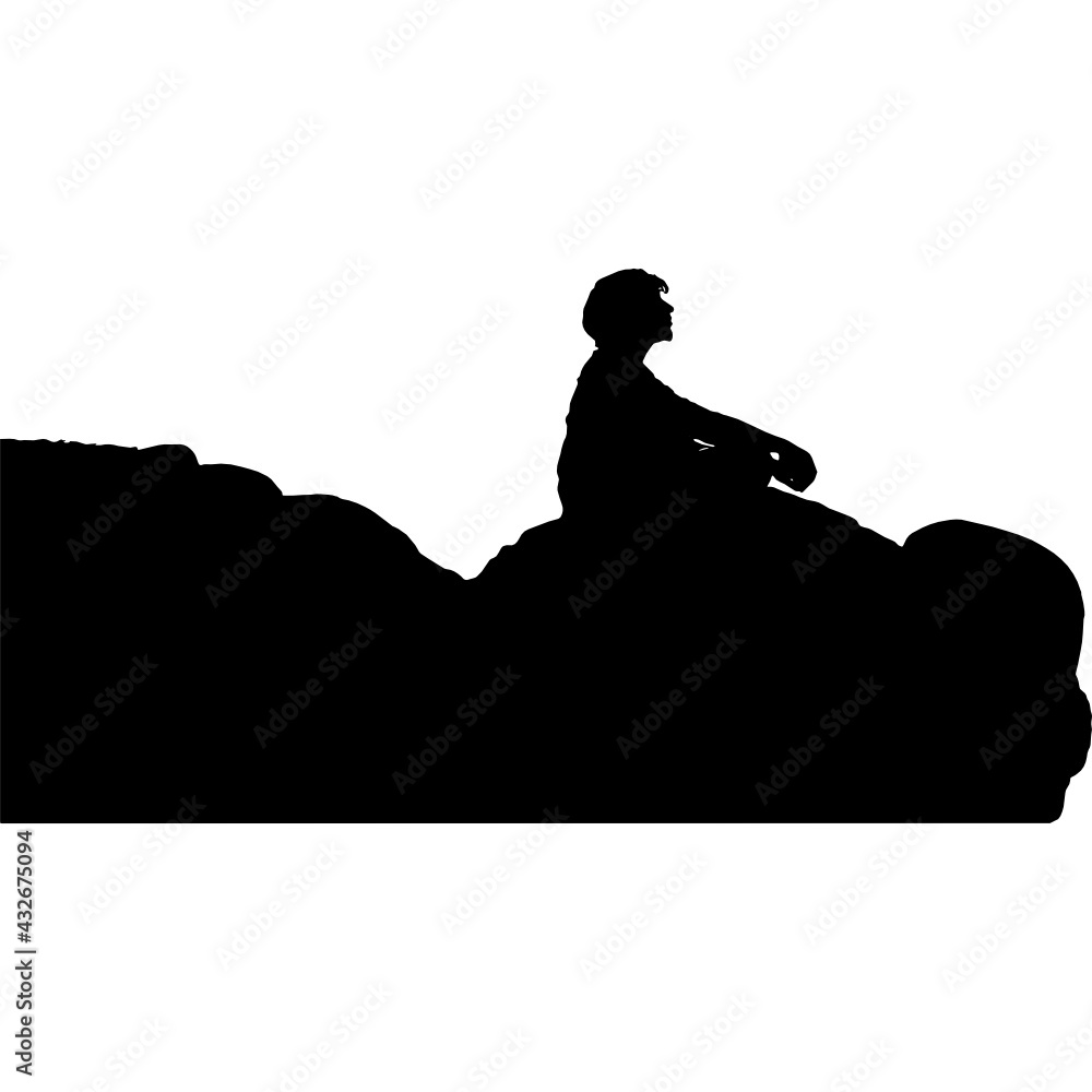 silhouette of a person on cliff meditating | Meditation | Lotus pose