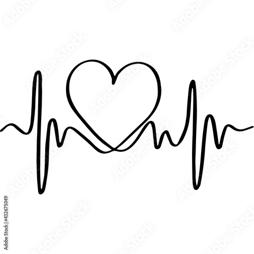 Heart and heartbeat tatto