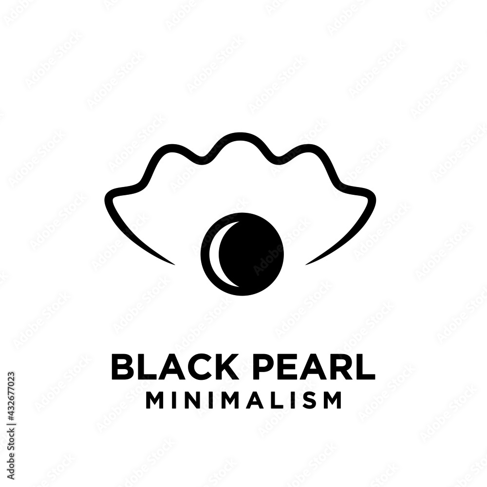 simple black pearl minimalism vector icon logo line illustration design isolated background