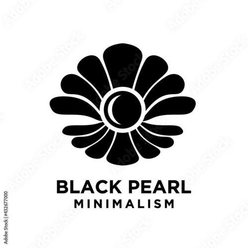 simple black pearl minimalism vector icon logo illustration design isolated background