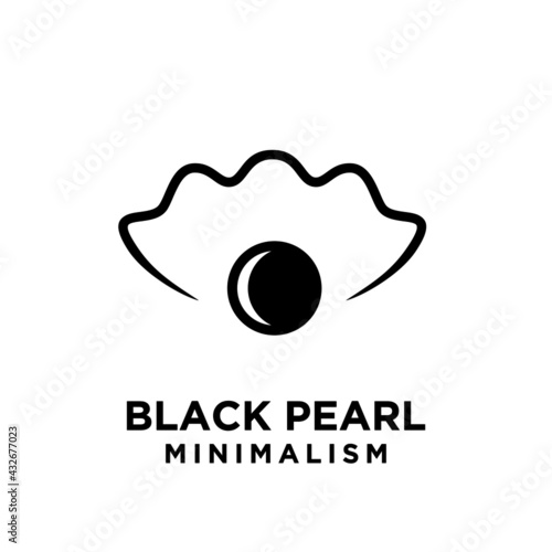 simple black pearl minimalism vector icon logo line illustration design isolated background