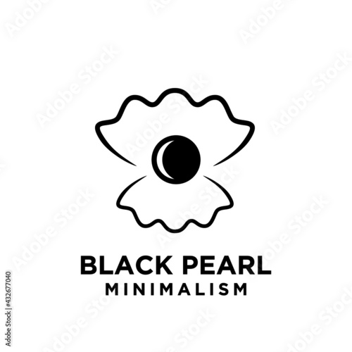 simple black pearl minimalism vector icon logo line illustration design isolated background