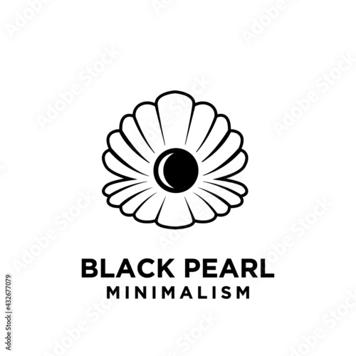 simple black pearl minimalism vector icon logo line illustration design isolated background