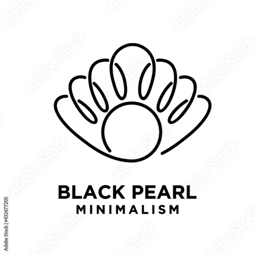 simple black pearl minimalism vector icon logo line illustration design isolated background