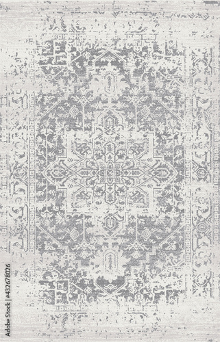 Carpet bathmat and Rug Boho Style ethnic design pattern with distressed woven texture and effect 