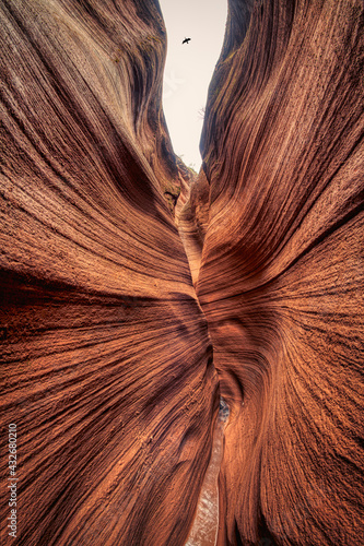 textures of rocks in narrow valley beam photo