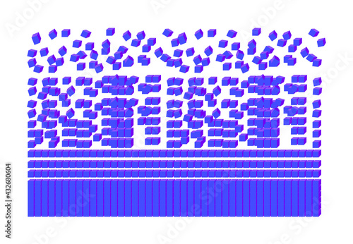 Vector illustration, Big Data concept, analysing process, organazing, make a structure, order, cubes pattern.

