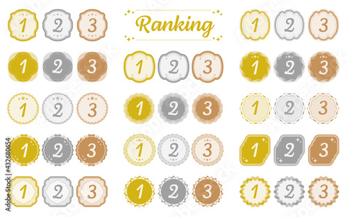 ランキングアイコンセット　金・銀・銅