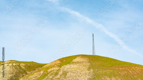 5G cell tower on top of the hill