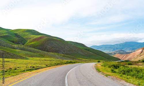 Asphalt highway in mountainous area
