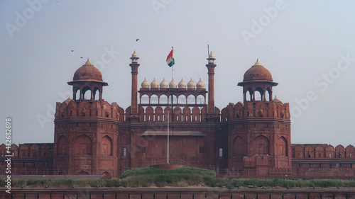 India travels tourism background  Red Fort (Lal Qila) Delhi - World Heritage Site. Delhi, India