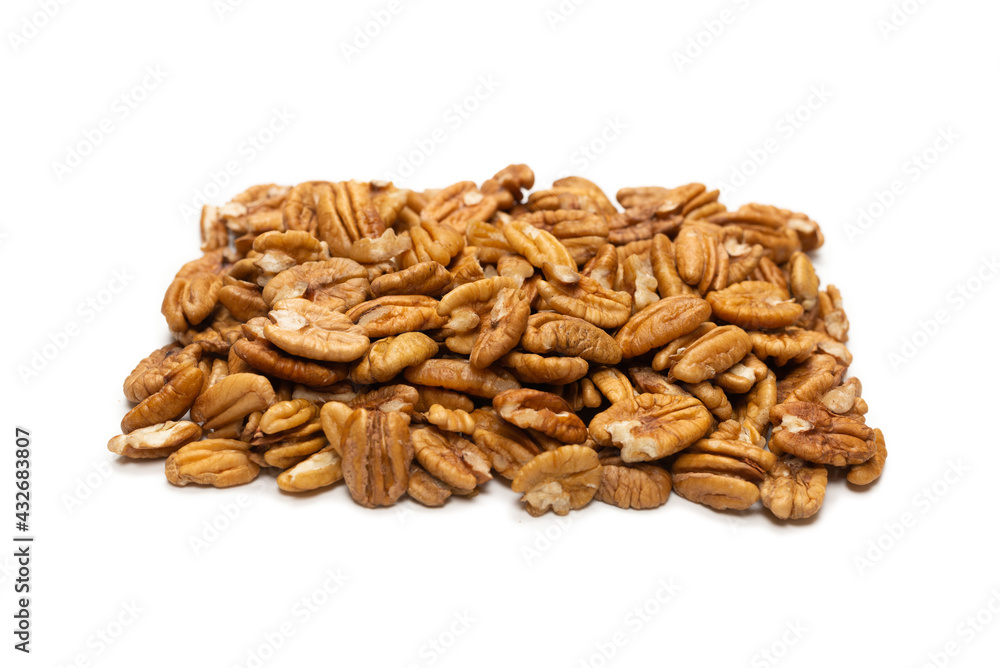 Pecan-nut isolated on white background. Pecan-nut isolated on white background.