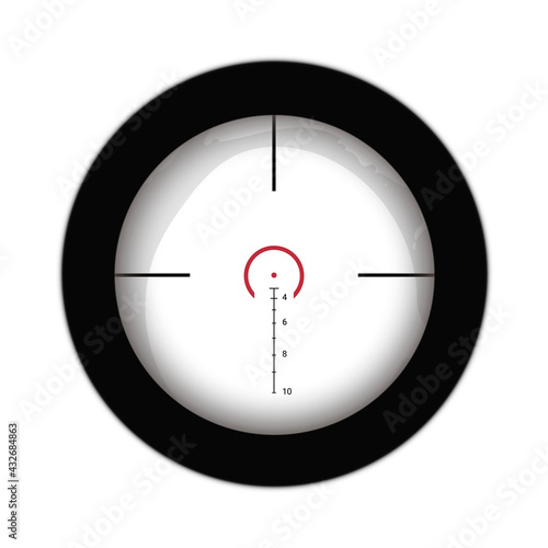 Crosshair of sniper scope viewfinder. Aiming cross of a gun optics