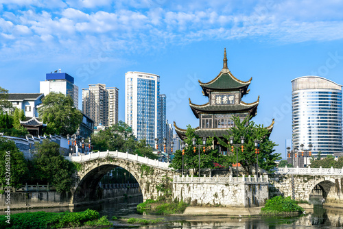 The Jiaxiu tower is one of landmarks in Guiyang city.