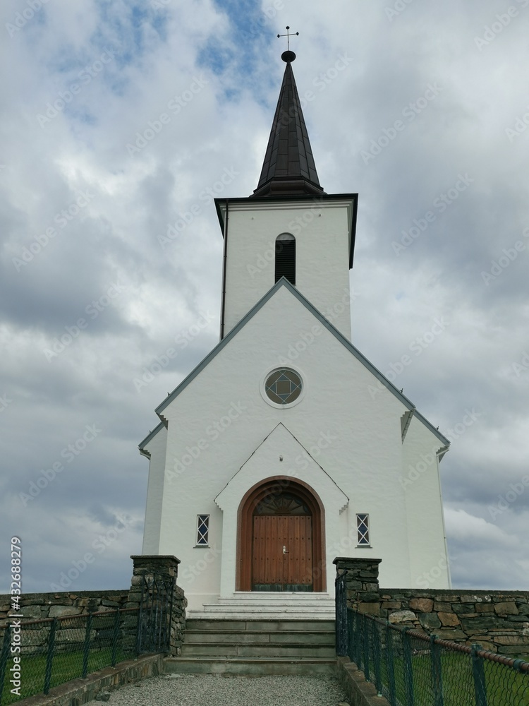 Fototapeta premium Fedje Church West Coast Bergen Norway