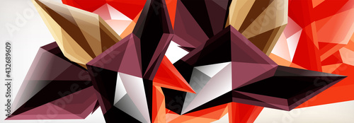 Vector 3d triangles and pyramids abstract background for business or technology presentations, internet posters or web brochure covers