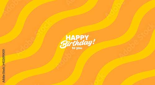 Birthday. Simple, fun, vector illustrations. Waves, festive pattern, optical illusion.