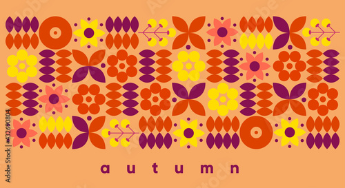 Geometric abstraction. Autumn. Vector illustration. Background pattern for a poster, banner, or flyer.