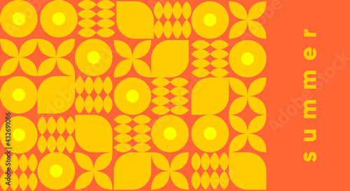 Geometric abstraction. Summer. Vector illustration. Background pattern for a poster, banner, or flyer.