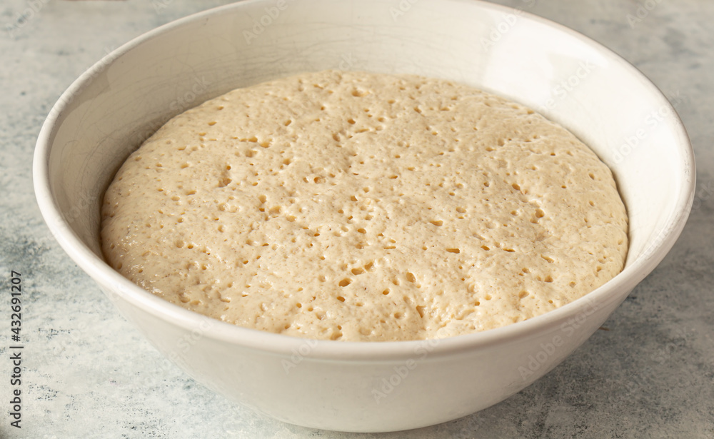 preparation of sourdough, preparation of of bread. Home cooking preparation of sourdough, preparation of of bread. Home cooking