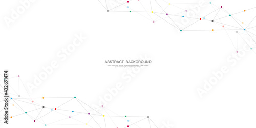 Abstract geometric background with connecting dots and lines. Abstract plexus texture and communication concept