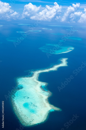 Aerial view landscape of Indian Ocean