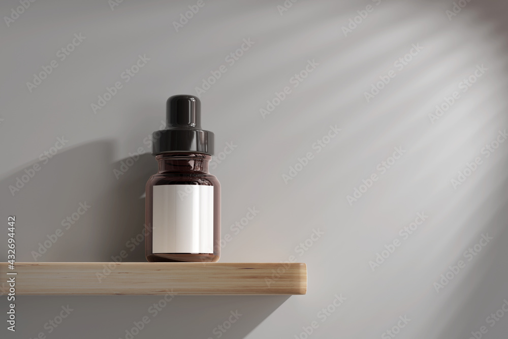 Isolated Amber Glass Dropper Bottle 3D Rendering Isolated Amber Glass Dropper Bottle 3D Rendering