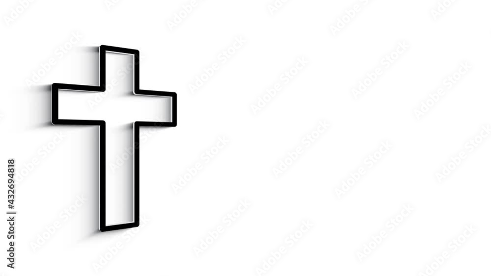 3D Christian cross icon isolated on green background. Church cross. Motion graphics. 3D Christian cross icon isolated on green background. Church cross. Motion graphics.
