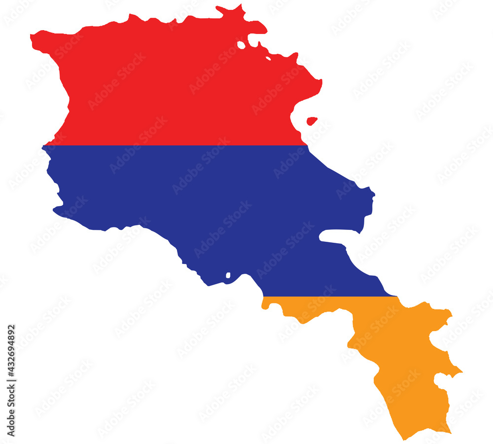 Map Flag of Armenia isolated on white background. Vector illustration eps 10 Map Flag of Armenia isolated on white background. Vector illustration eps 10