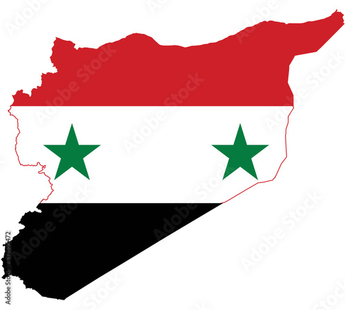 Map Flag of Syria isolated on white background. Vector illustration eps 10