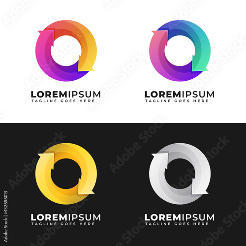abstract circle loop modern logo template 