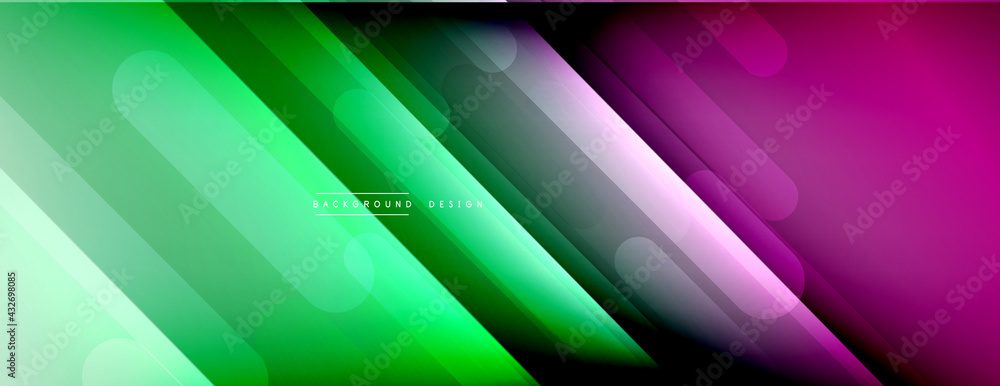 Dynamic lines abstract background. 3D shadow effects and fluid gradients. Modern overlapping forms