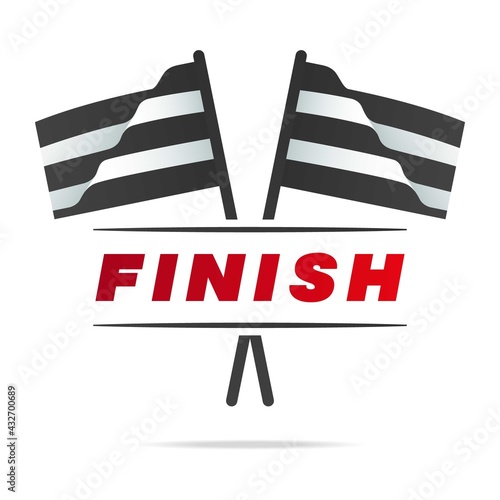 Abstract flags logo with wavy lines, finish sign racing, business Race flag icon, simple design logo template