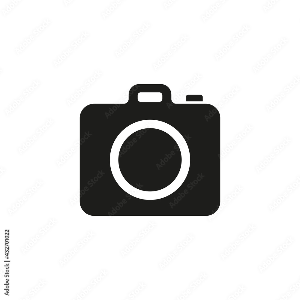 Photo camera icon isolated on white background.