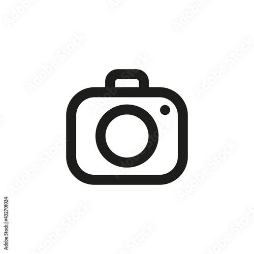 Photo camera icon in line design style.