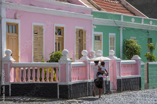 Casas en Porto Novo capital de la isla de Santo Antao en el archipiélago de Cabo Verde photo