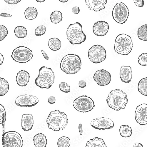 Tree rings seamless vector pattern