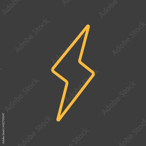 Lightning vector flat icon on dark background