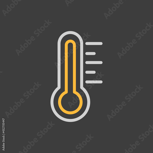 Thermometer heat hot icon on dark background