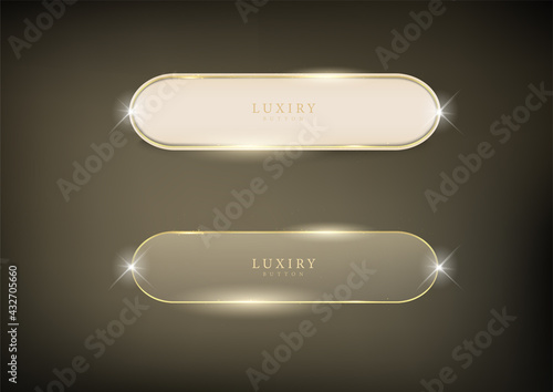 Button set web glossy luxury Gold