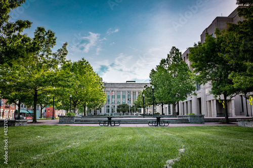 Landscape in front of United States Post office and Court House in Downtown Lexington, Kentucky photo