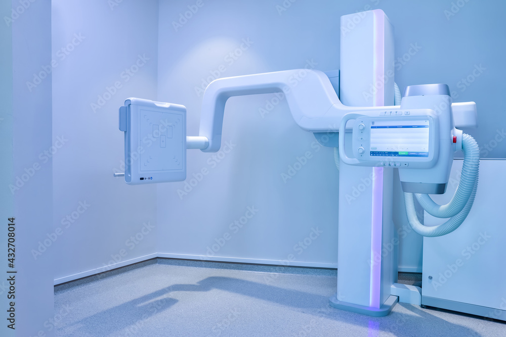 Equipment Xray equipment in modern hospital. Modern xray machine and